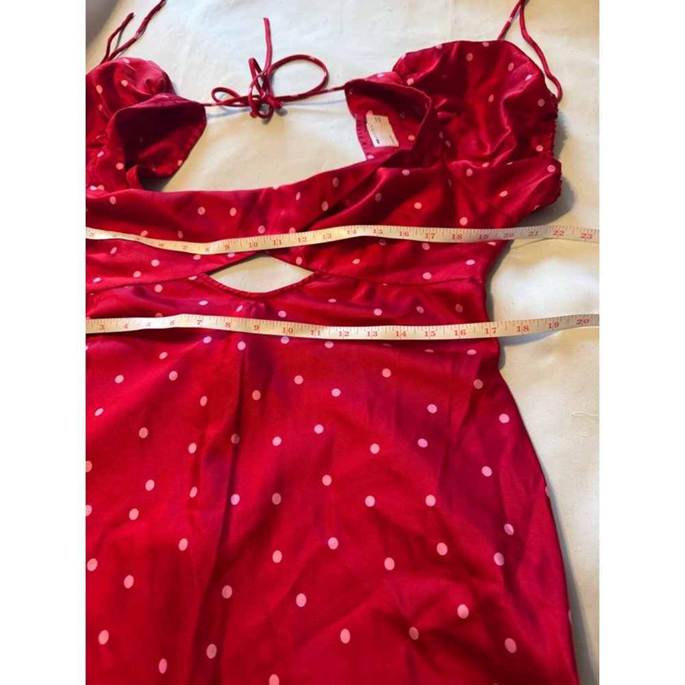 ASOS Red Polka Dot Midi Dress - Picture 5 of 5